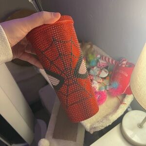 Spiderman Red and Black Rhinestone Tumbler